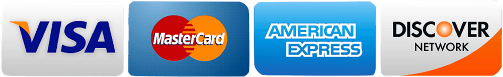 Accepted payment methods: Visa, Mastercard, American Express, and Discover
